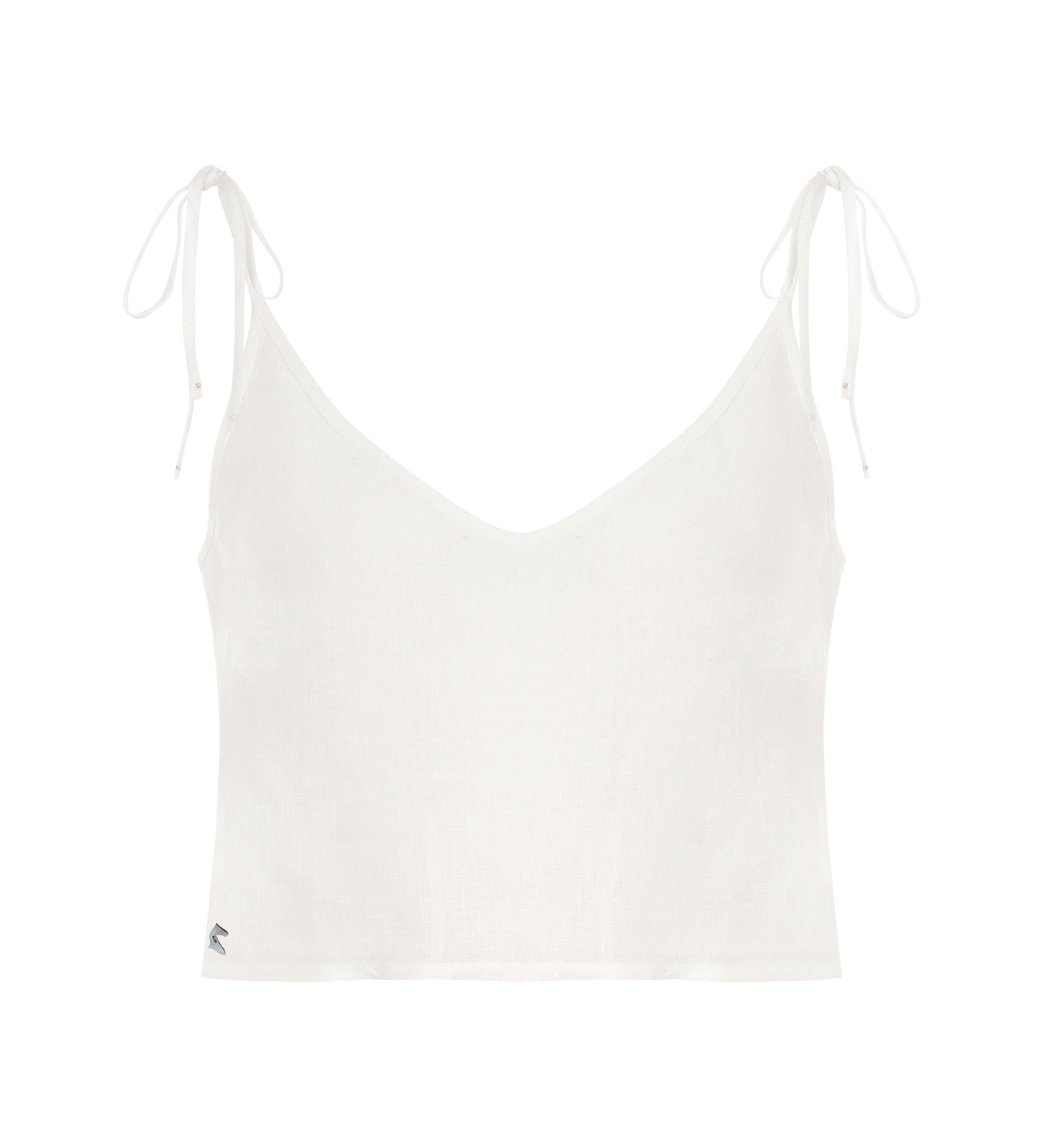 Beyaz keten crop bluz | yazlık bluz | Dor Raw Luxury