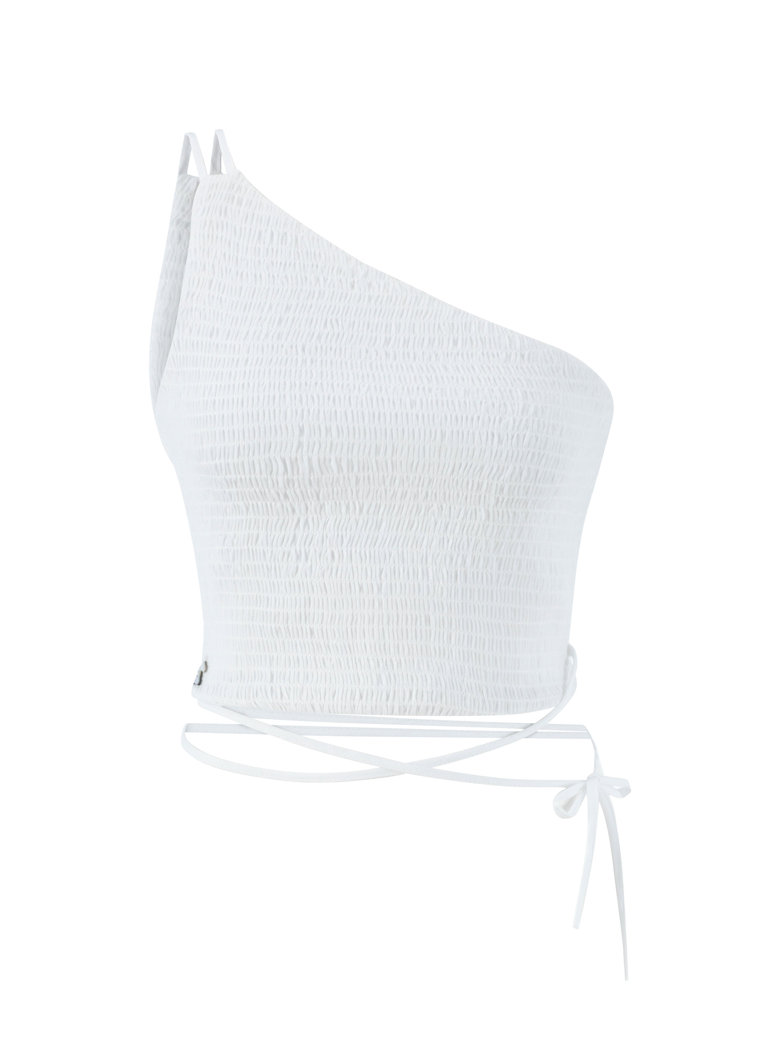 Beyaz keten crop bluz | yazlık bluz | Dor Raw Luxury