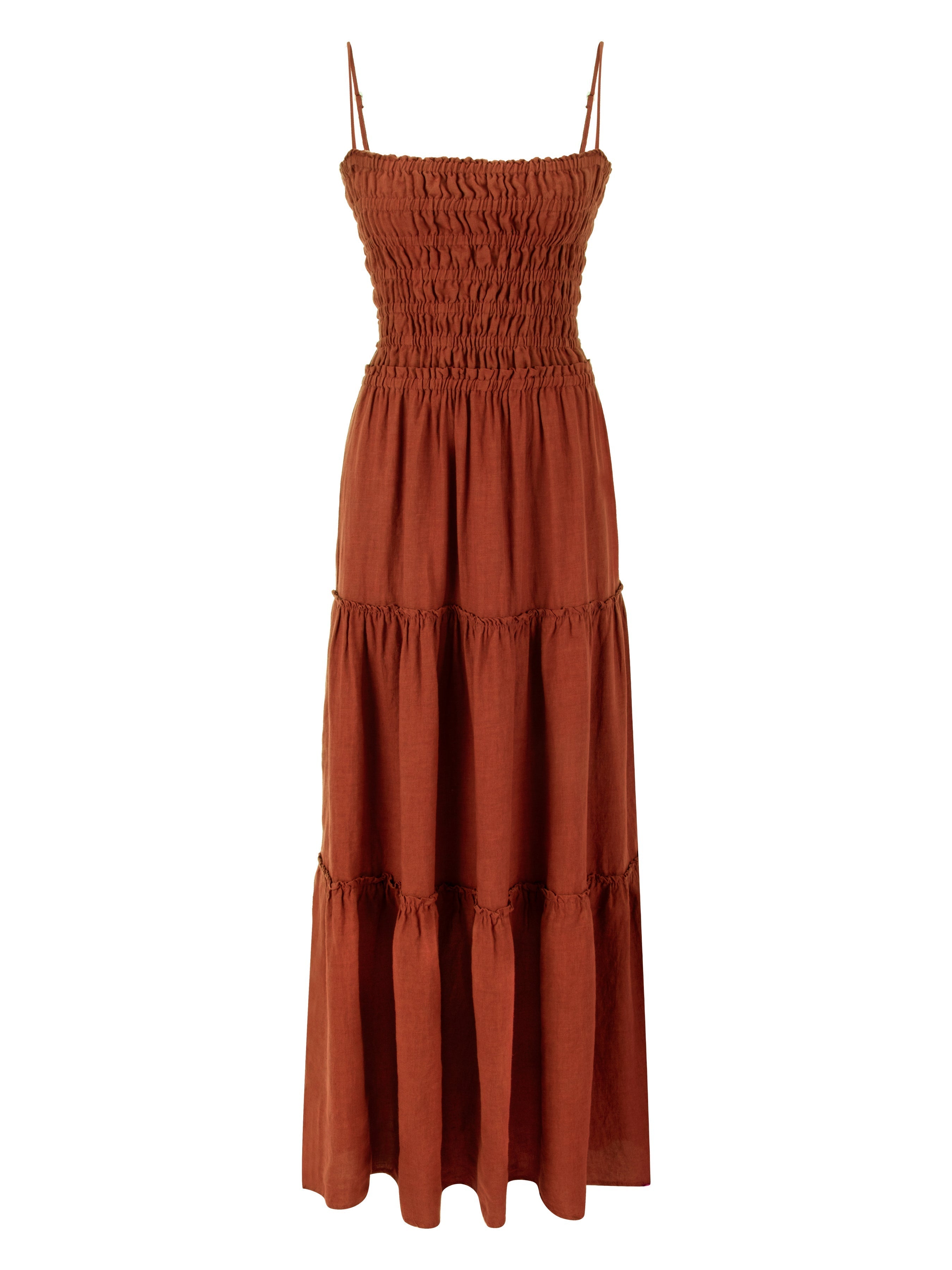 Runs Through My Mind Maxi Keten Elbise - Yeşil ürün detayı 10 | Dor Raw Luxury