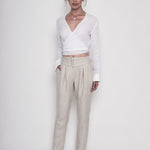 With Grace's Memory Keten Pantolon - Yulaf Rengi ürün detayı 3 | Dor Raw Luxury
