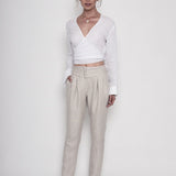 With Grace's Memory Keten Pantolon - Yulaf Rengi ürün detayı 3 | Dor Raw Luxury