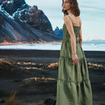 Runs Through My Mind Maxi Keten Elbise - Yeşil ürün detayı 8 | Dor Raw Luxury