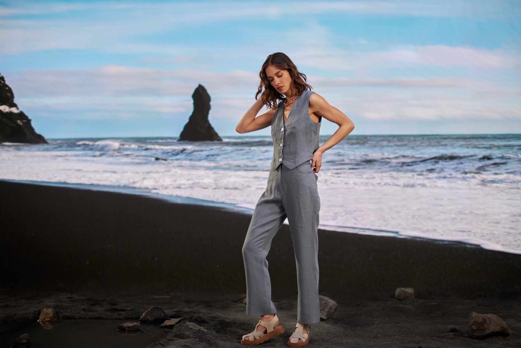Do You Mind Keten Pantolon - Kayrak Mavi ürün detayı 6 | Dor Raw Luxury
