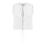 Beyaz keten crop bluz | yazlık bluz | Dor Raw Luxury