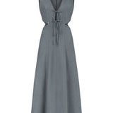 The Space Between Linen Dress - Slate Blue