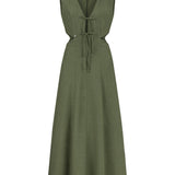 The Space Between Linen Dress - Green