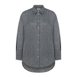 The First Light Of Day Linen Shirt - Gray Pattern