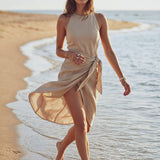 Held in Passing Linen Dress - Pink