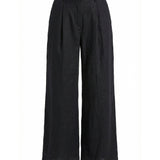 Ripple Linen Pants - Black