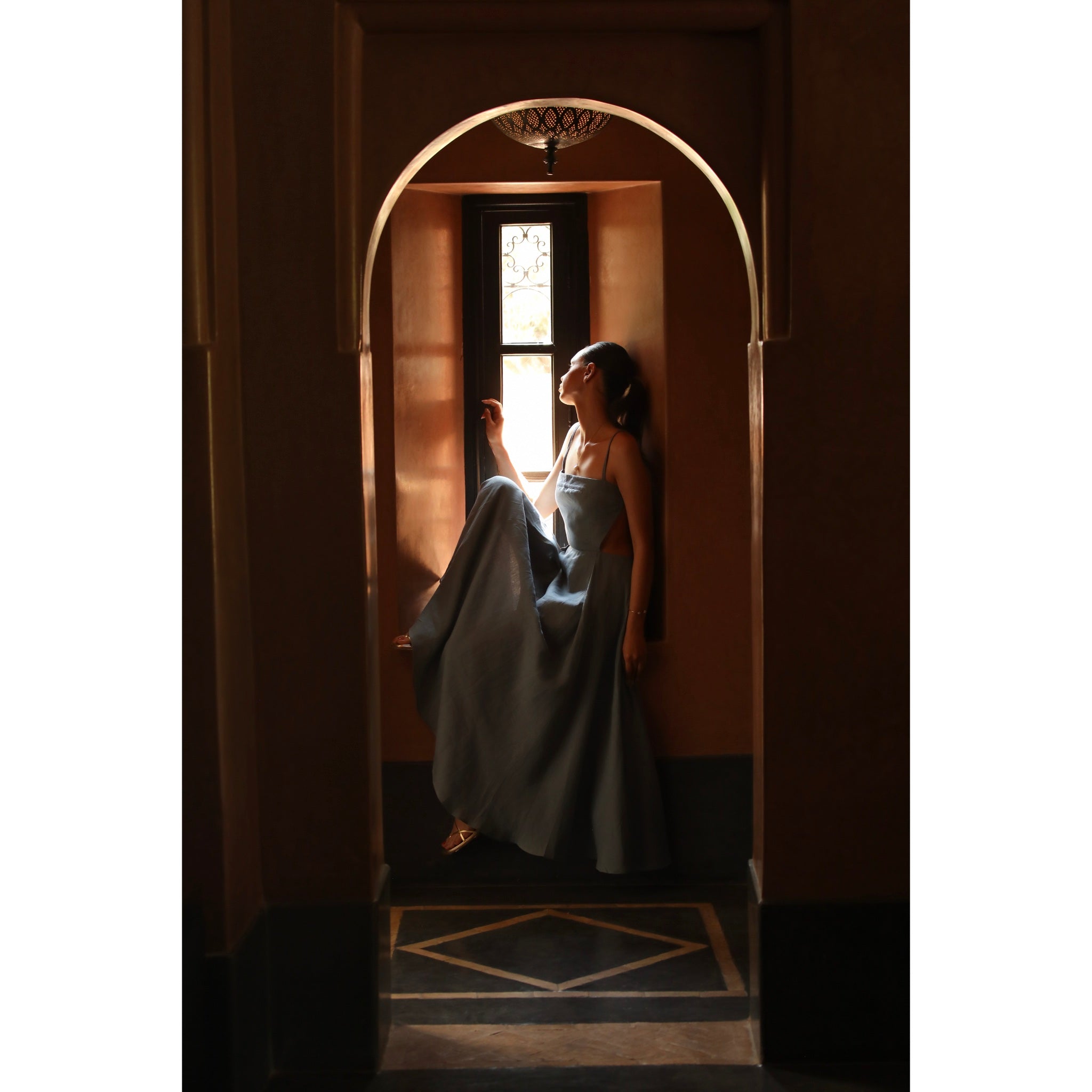 The Right Words Keten Elbise - Beyaz ürün detayı 3 | Dor Raw Luxury