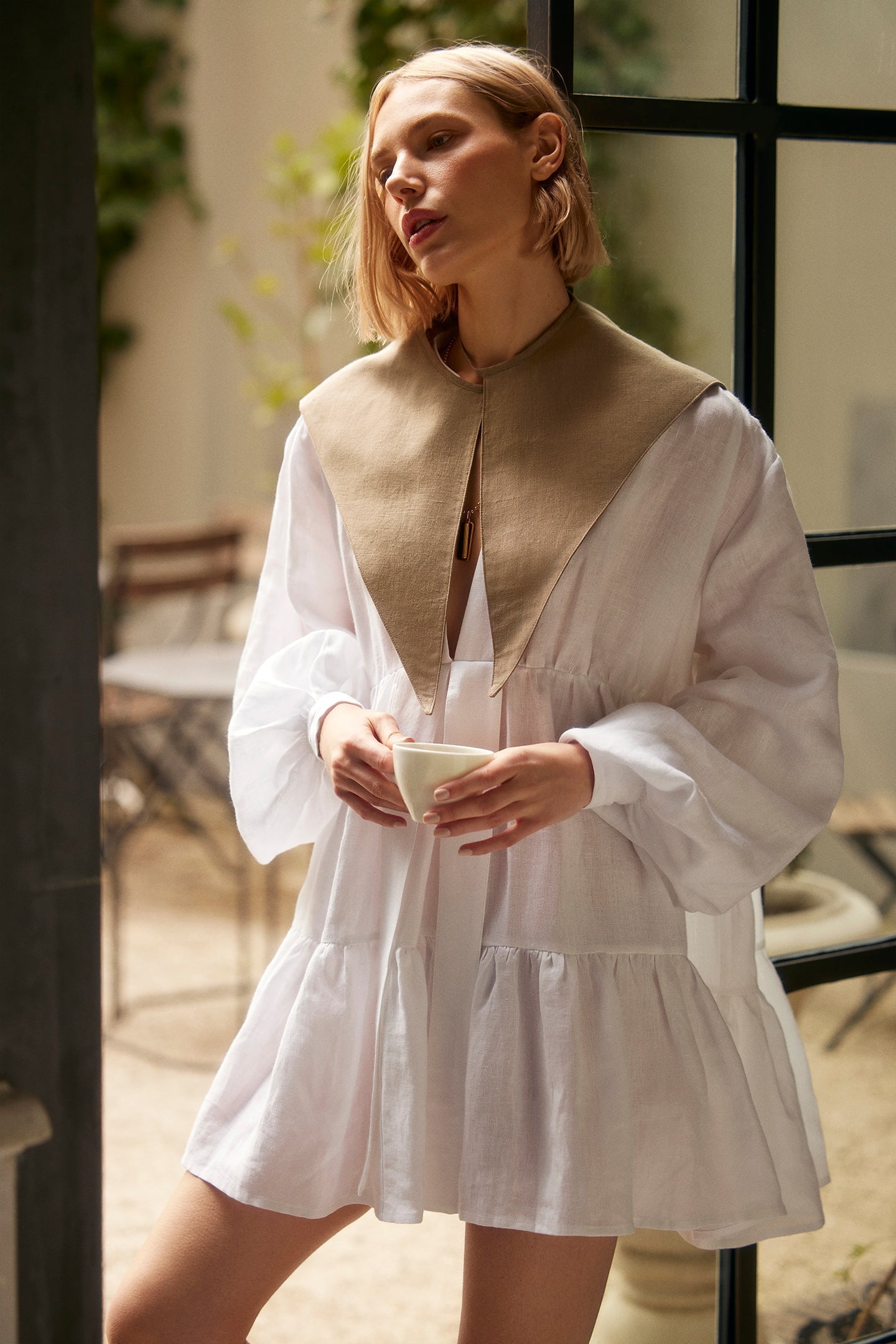 In A Different World Keten Elbise - Somon ürün detayı 8 | Dor Raw Luxury