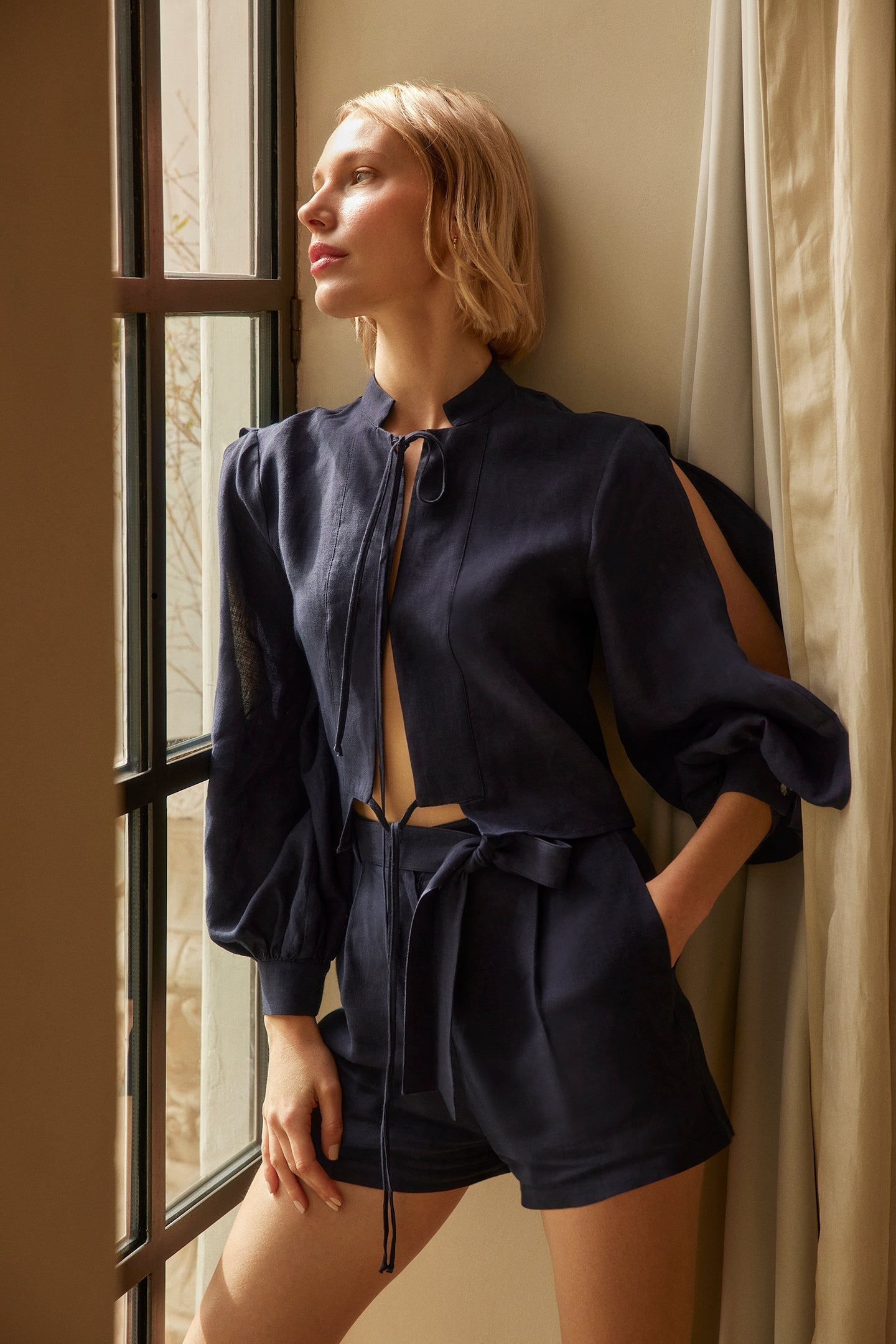 For Old Times' Sake Keten Şort - Beyaz ürün detayı 7 | Dor Raw Luxury