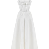 The Right Words Linen Dress - White