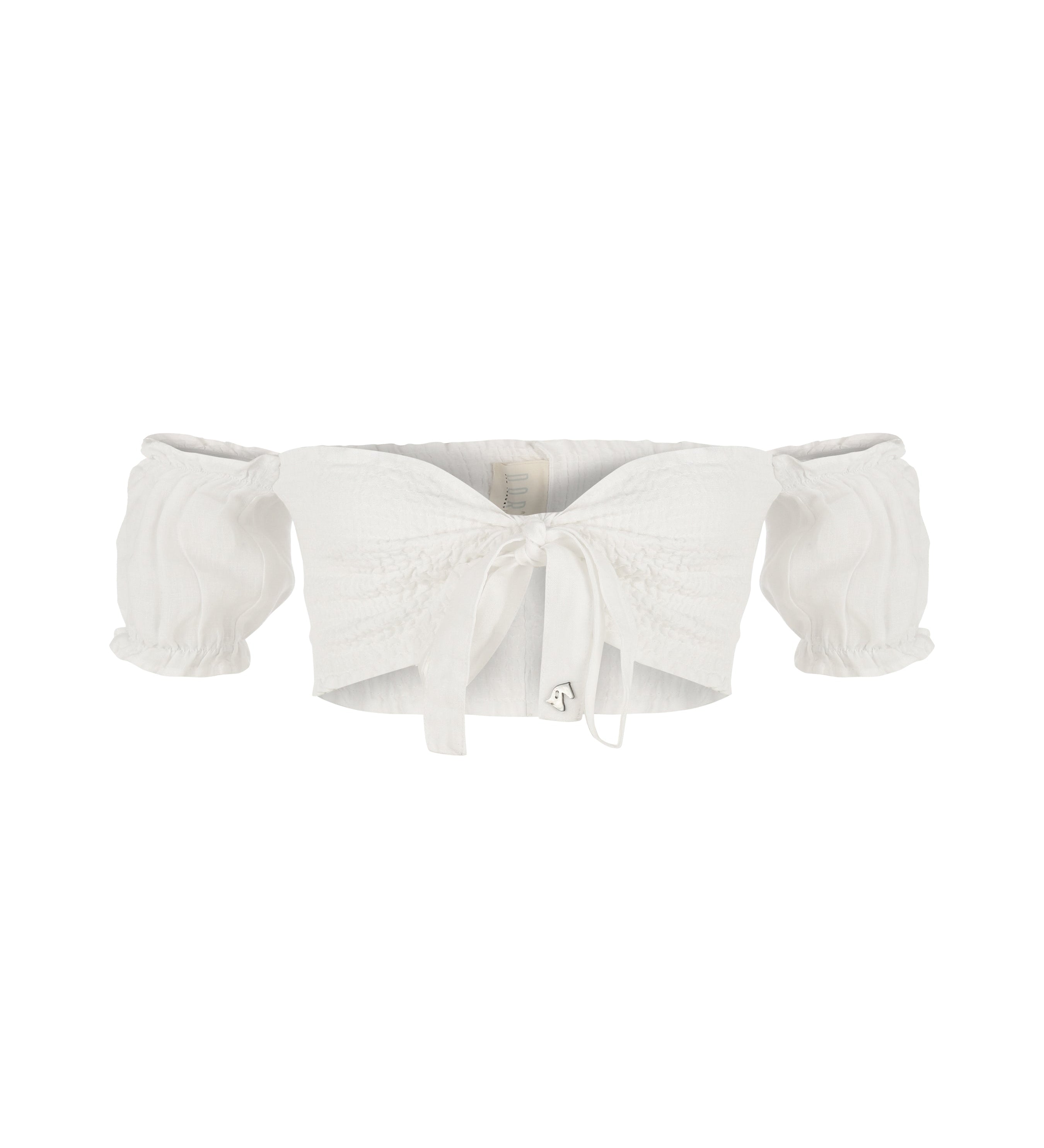 Beyaz keten crop bluz | yazlık bluz | Dor Raw Luxury