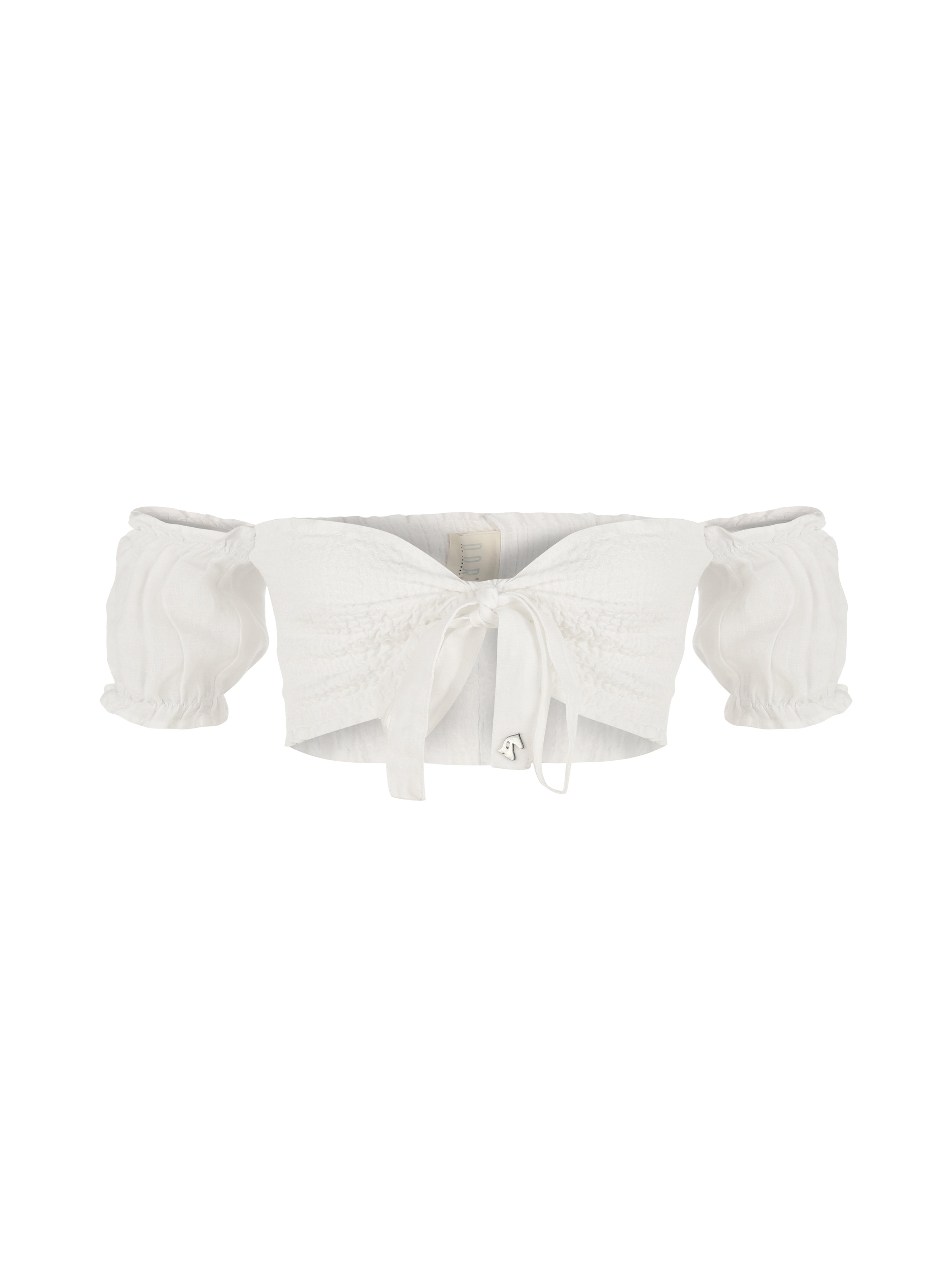 Beyaz keten crop bluz | yazlık bluz | Dor Raw Luxury