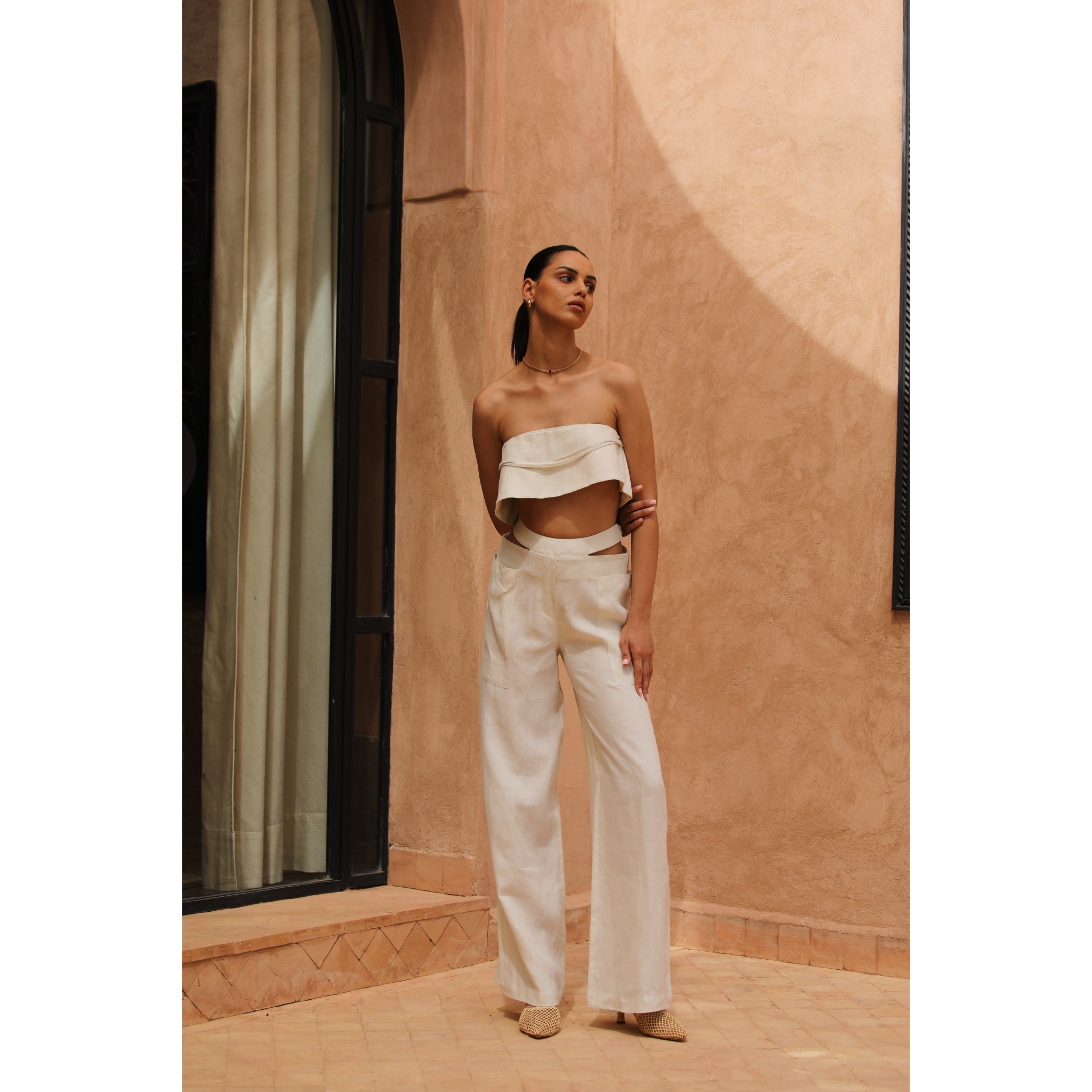 Say It Keten Pantolon - Taş Rengi ürün detayı 2 | Dor Raw Luxury